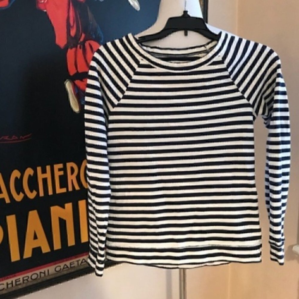 LOFT:Navy/White Striped Sailor Sweatshirt Sz XS